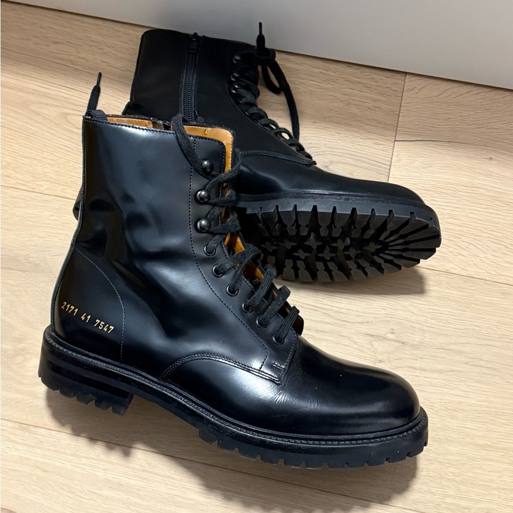 Common Projects Black Leather Men's Boots 41